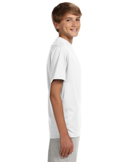 Sample of A4 NB3142 Youth Short-Sleeve Cooling Performance Crew in WHITE from side sleeveleft