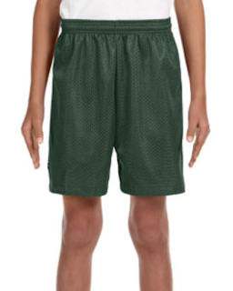Sample of A4 NB5301 Youth Six Inch Inseam Mesh Short in FOREST GREEN from side front