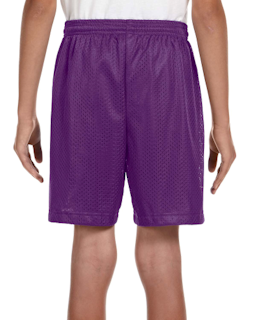 Sample of A4 NB5301 Youth Six Inch Inseam Mesh Short in PURPLE from side back