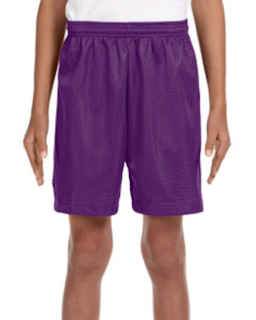 Sample of A4 NB5301 Youth Six Inch Inseam Mesh Short in PURPLE from side front