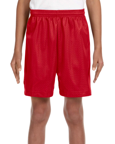 Sample of A4 NB5301 Youth Six Inch Inseam Mesh Short in SCARLET style