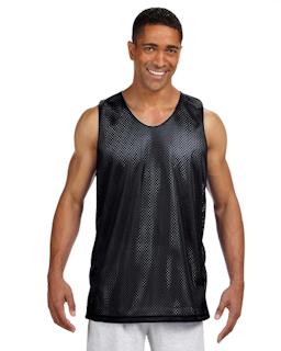 Sample of A4 NF1270 Men's Reversible Mesh Tank in BLACK WHITE from side front