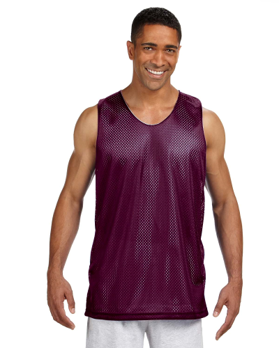 Sample of A4 NF1270 Men's Reversible Mesh Tank in MAROON WHITE style