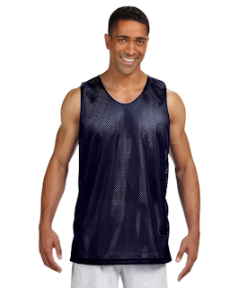 Sample of A4 NF1270 Men's Reversible Mesh Tank in NAVY WHITE from side front