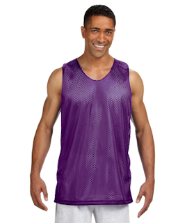 Sample of A4 NF1270 Men's Reversible Mesh Tank in PURPLE WHITE from side front