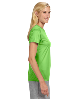 Sample of A4 NW3201 Ladies' Short-Sleeve Cooling Performance Crew in LIME from side sleeveleft