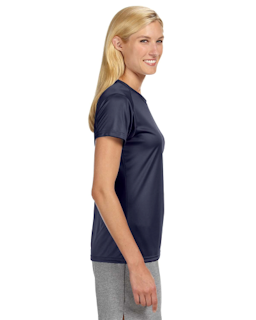Sample of A4 NW3201 Ladies' Short-Sleeve Cooling Performance Crew in NAVY from side sleeveleft