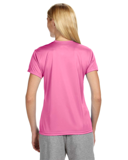 Sample of A4 NW3201 Ladies' Short-Sleeve Cooling Performance Crew in PINK from side back