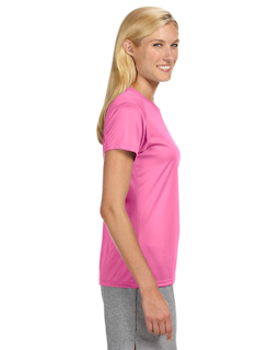 Sample of A4 NW3201 Ladies' Short-Sleeve Cooling Performance Crew in PINK from side sleeveleft