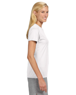 Sample of A4 NW3201 Ladies' Short-Sleeve Cooling Performance Crew in WHITE from side sleeveleft