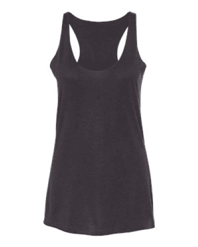 Sample of Women's Triblend Racerback Tank in Solid Dark Grey Triblend style