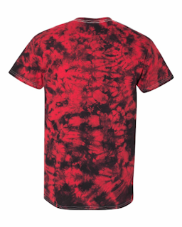 Sample of Crystal Tie Dyed T-Shirt in Black Red Crystal from side back