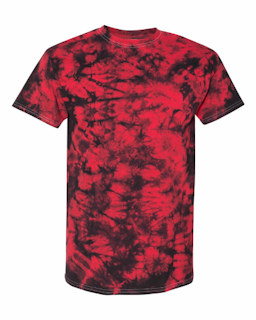 Sample of Crystal Tie Dyed T-Shirt in Black Red Crystal from side front