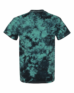 Sample of Crystal Tie Dyed T-Shirt in Black Teal from side back