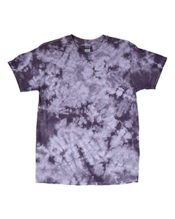 Sample of Crystal Tie Dyed T-Shirt in Blackberry from side front