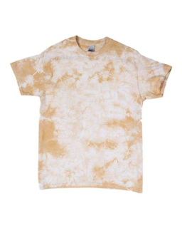 Sample of Crystal Tie Dyed T-Shirt in Honey from side front