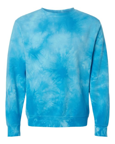 Sample of Midweight Tie-Dyed Sweatshirt in Tie Dye Aqua Blue style