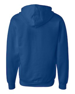 Sample of Midweight Full-Zip Hooded Sweatshirt in Royal from side back