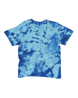 Sample of Crystal Tie Dyed T-Shirt in Cobalt Soft Turquoise from side back