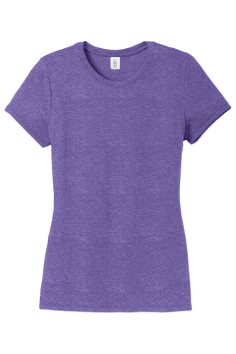 Sample of District Made Ladies Perfect Tri Crew Tee in Purple Frost style