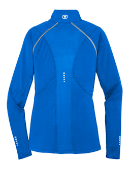 Sample of OGIO ENDURANCE Ladies Nexus 1/4-Zip Pullover in Electric Blue from side back