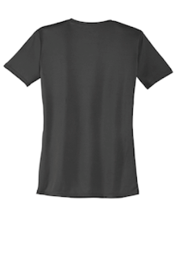 Sample of Port & Company Ladies Essential Performance Tee in Charcoal from side back