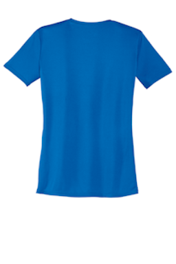 Sample of Port & Company Ladies Essential Performance Tee in Royal from side back