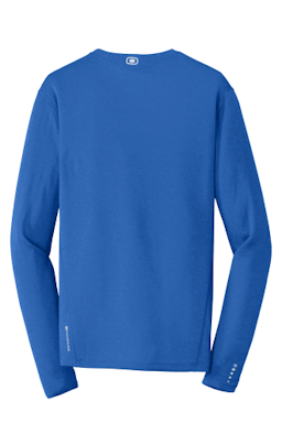 Sample of OGIO ENDURANCE Long Sleeve Pulse Crew in Electric Blue from side back