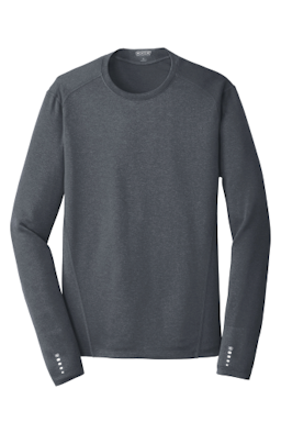 Sample of OGIO ENDURANCE Long Sleeve Pulse Crew in Gear Grey from side front