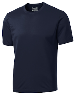 Sample of Port & Company Essential Performance Tee in Deep Navy from side front