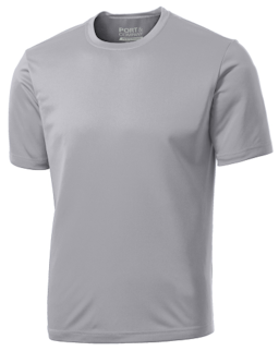 Sample of Port & Company Essential Performance Tee in Silver from side front