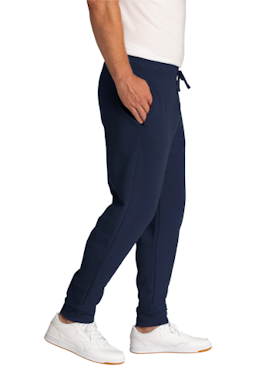 Sample of Port & Company Core Fleece Jogger in Navy from side sleeveleft
